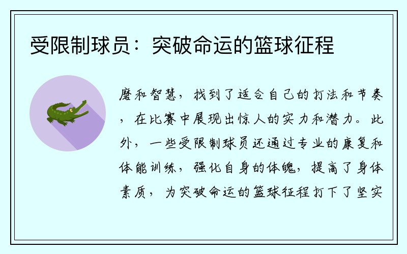 受限制球员：突破命运的篮球征程