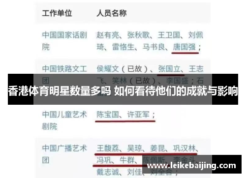 香港体育明星数量多吗 如何看待他们的成就与影响